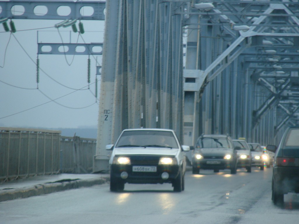 old bridge on river Volga